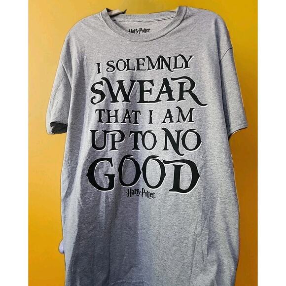 men's T-Shirt Harry Potter I SOLEMNLY SWEAR THAT I AM UP TO NO GOOD Large A130 - Picture 1 of 5